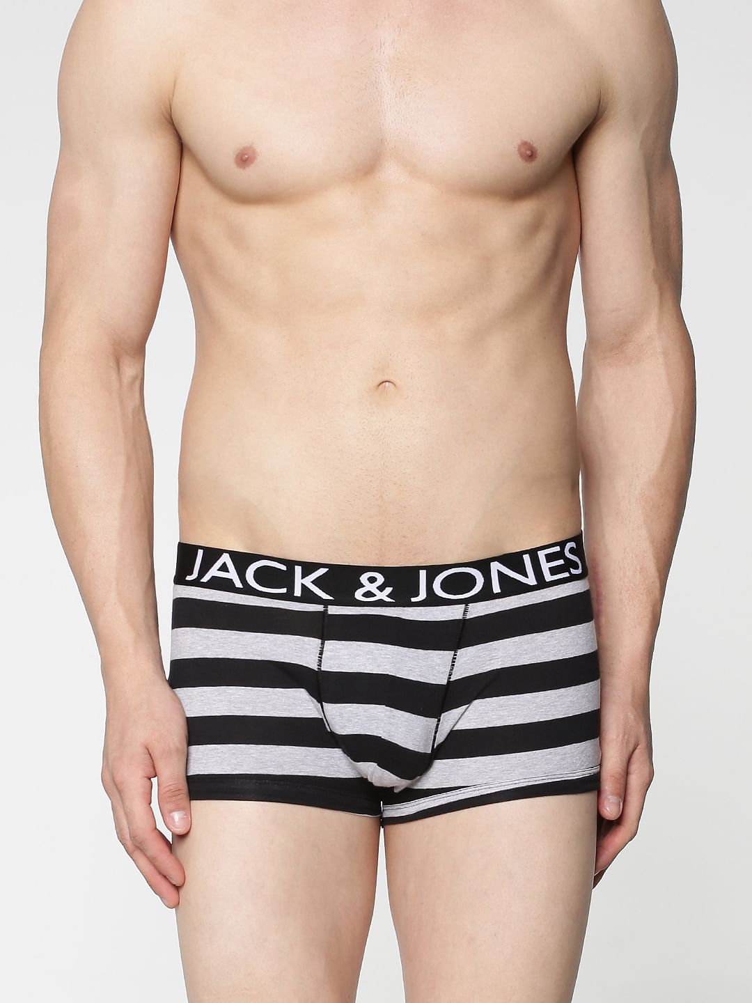 Black Stripe Brazilian Trunks - S