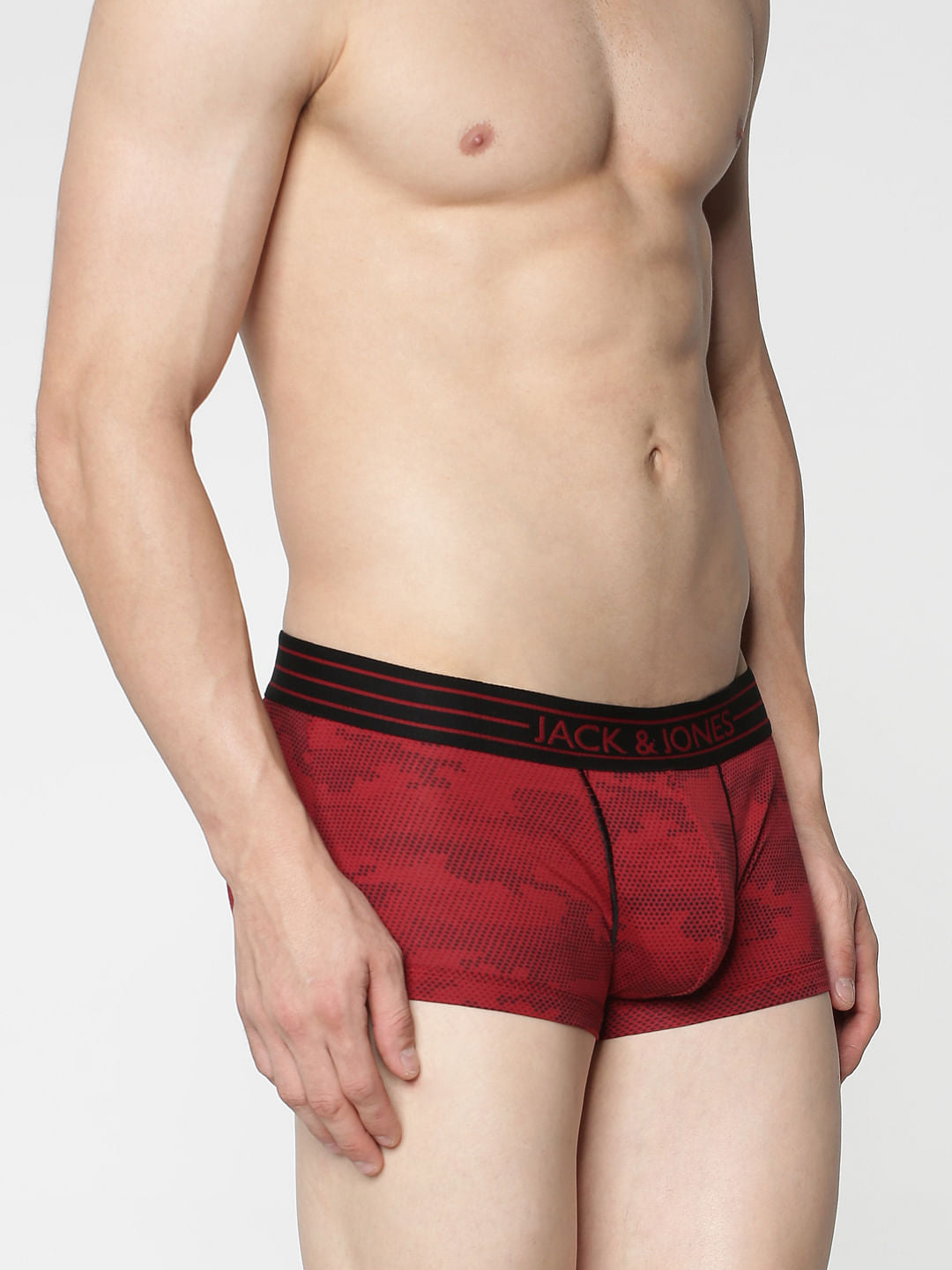 Red Printed Brazilian Trunks
