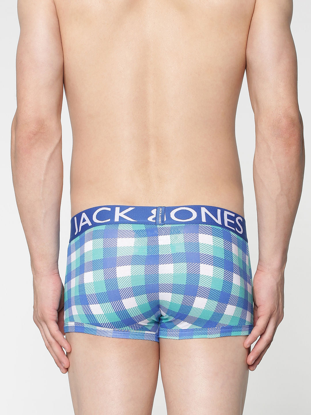 Blue Checks Print Brazilian Trunks