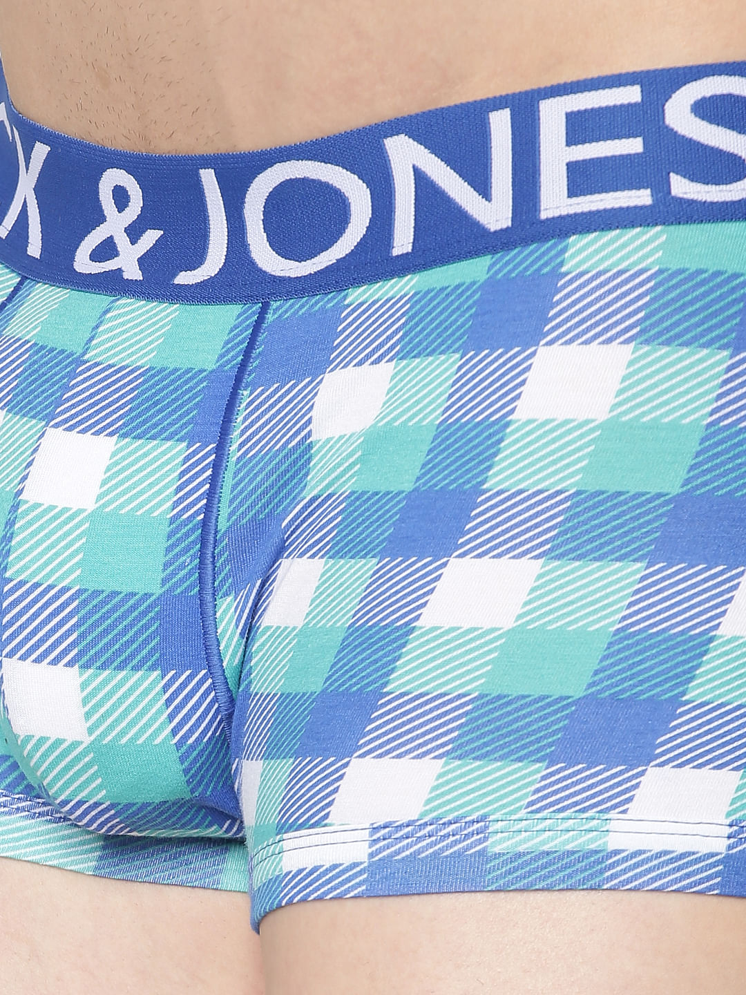 Blue Checks Print Brazilian Trunks