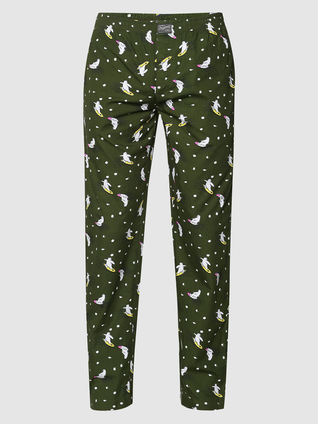Green All Over Panda Print Pyjama