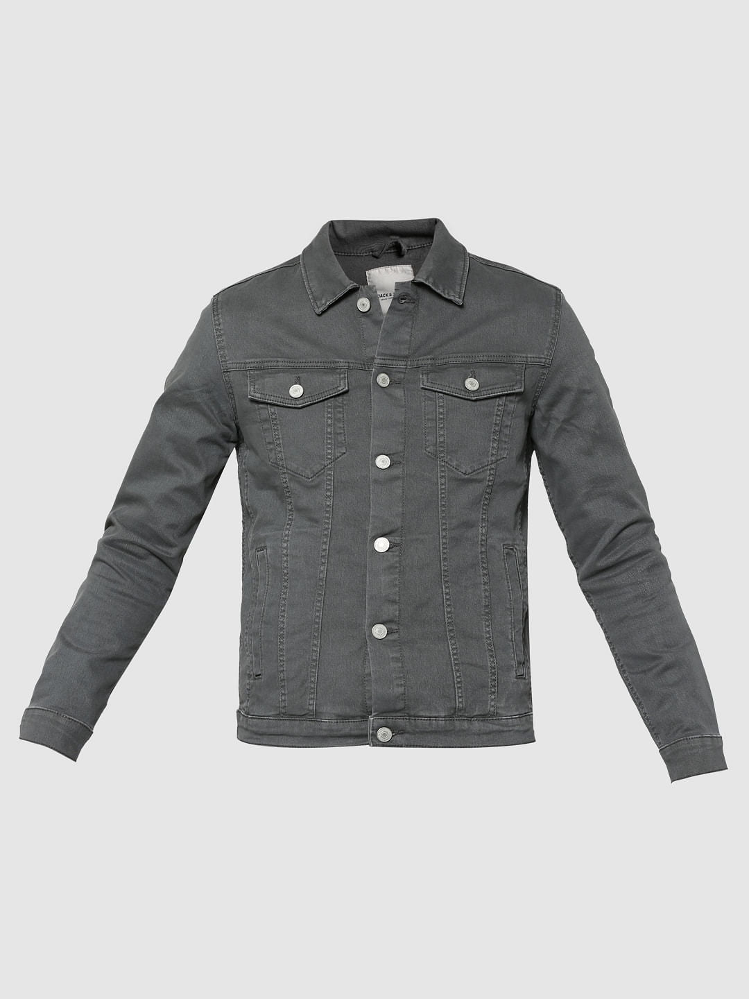 Grey Casual Denim Jacket