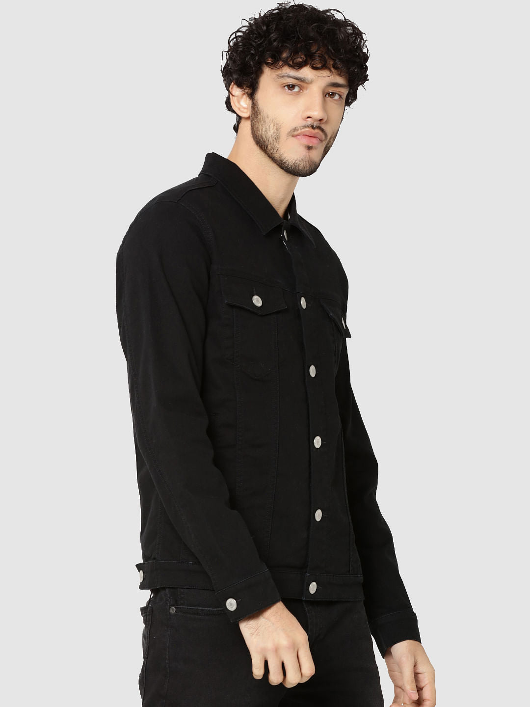 Black Casual Denim Jacket