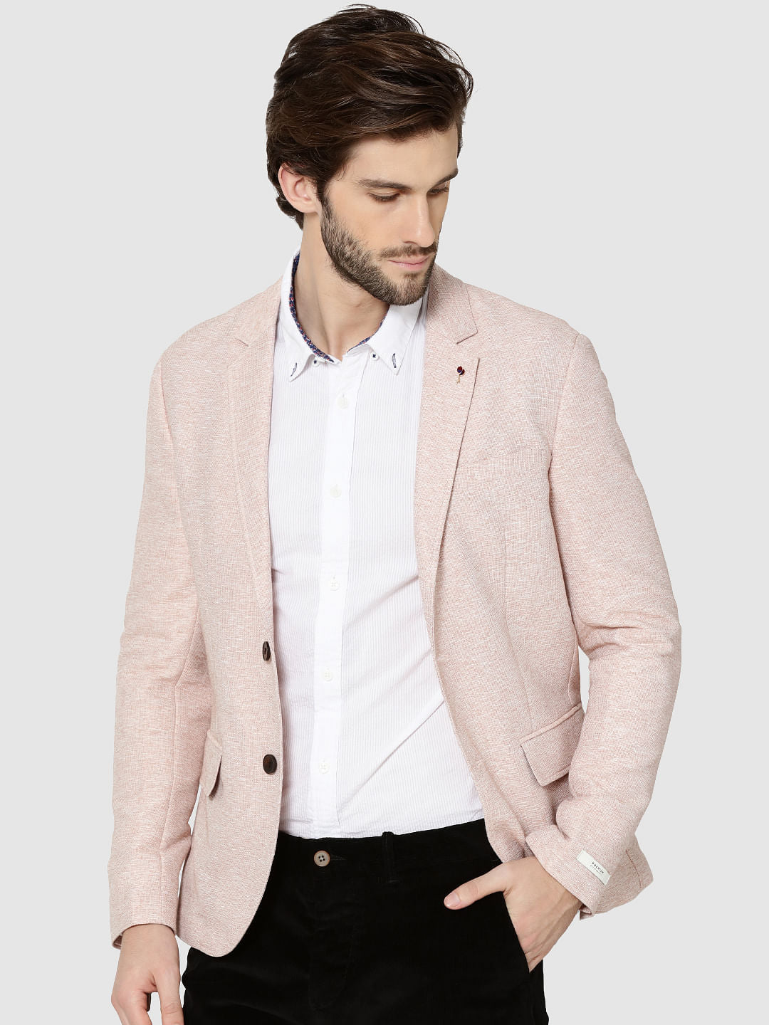 Pink Slim Fit Blazer - 46