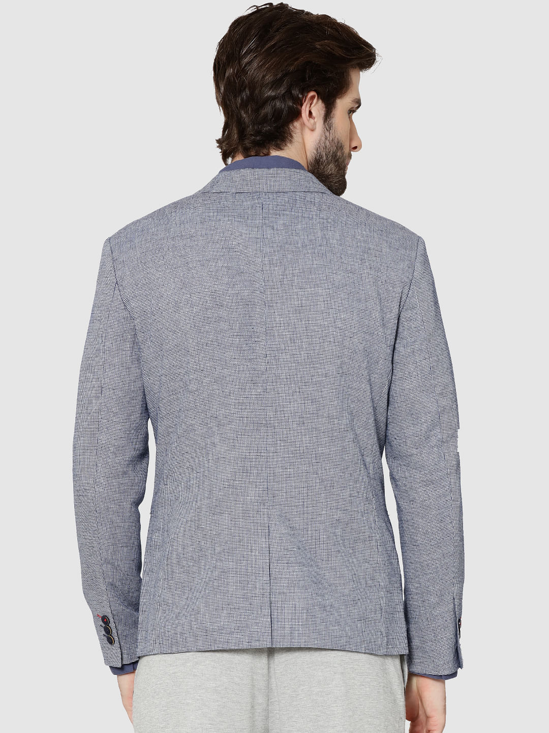Blue Check Slim Fit Blazer