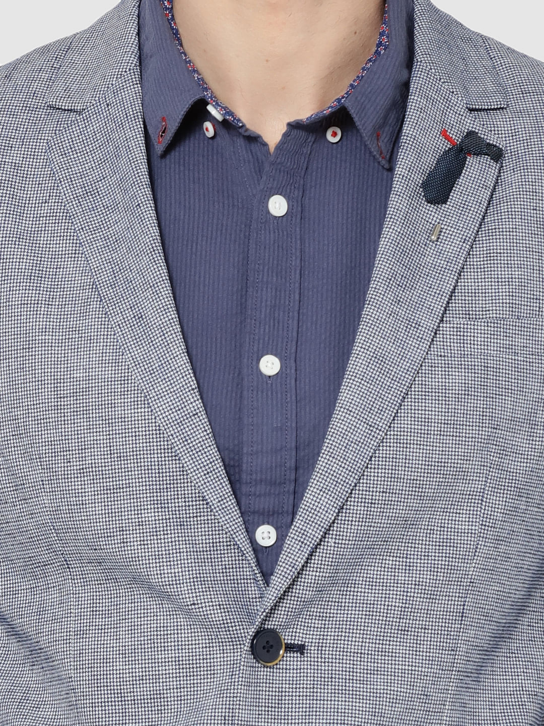 Blue Check Slim Fit Blazer