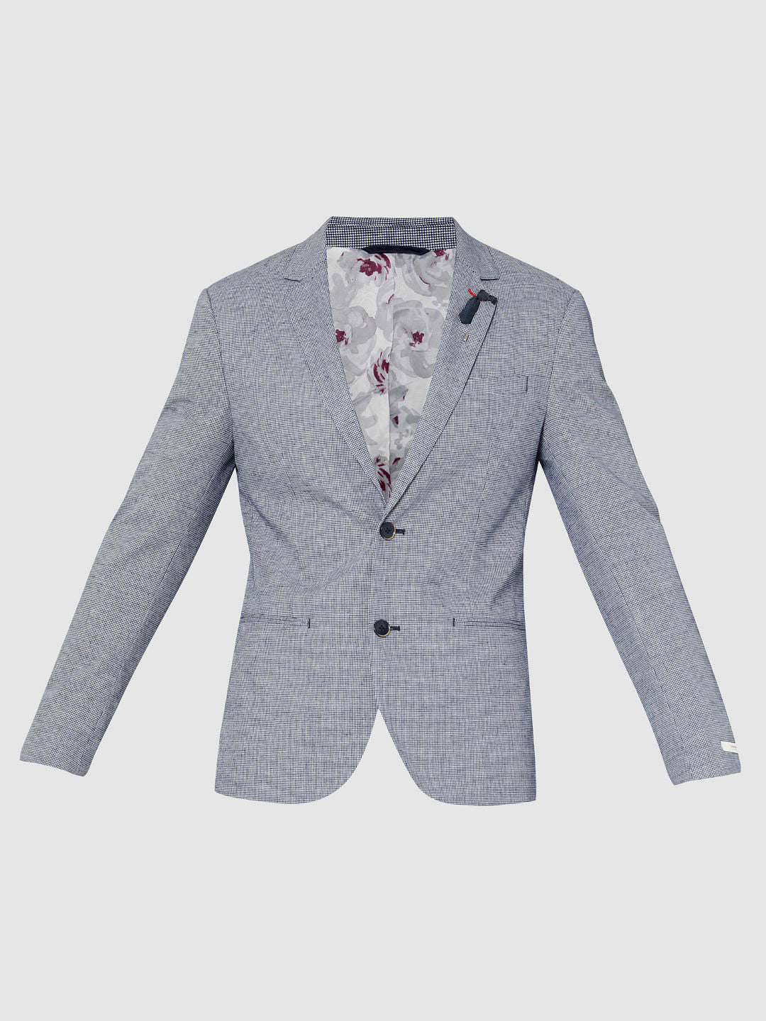 Blue Check Slim Fit Blazer