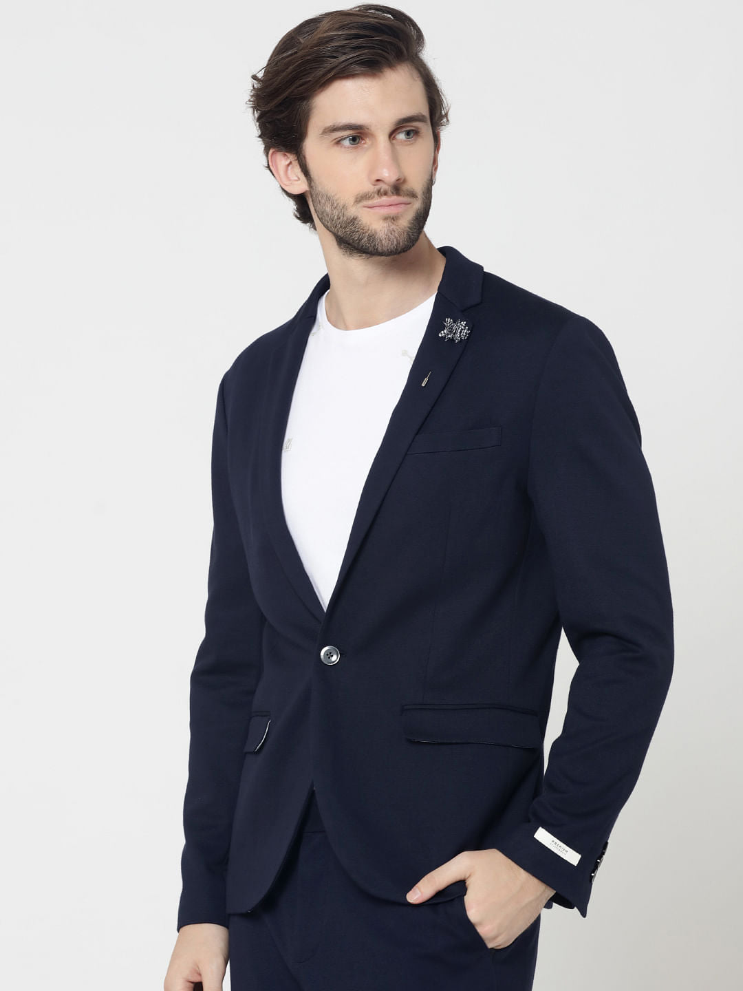 Dark Blue Slim Fit Blazer