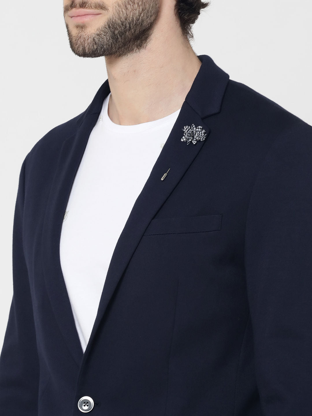 Dark Blue Slim Fit Blazer