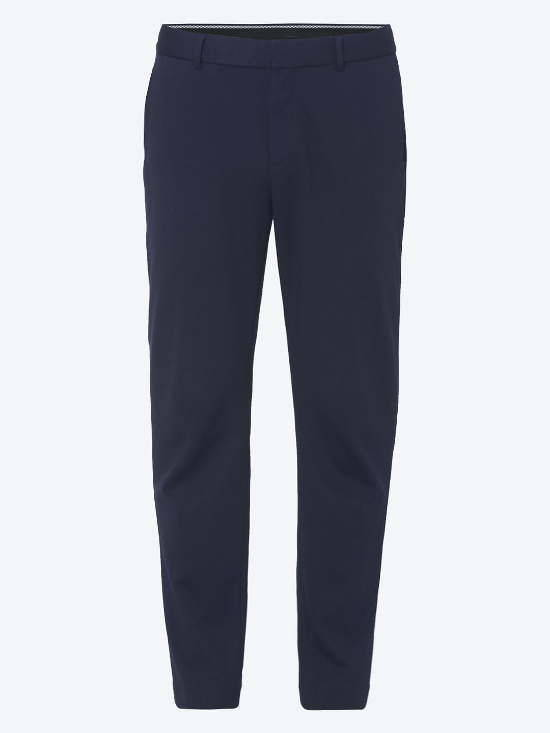 Dark Blue Slim Fit Cropped Trousers