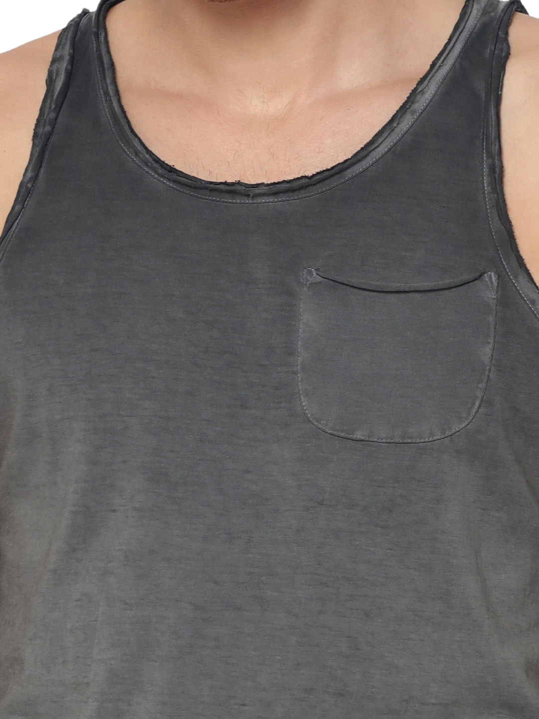 Black One Pocket Tank Top