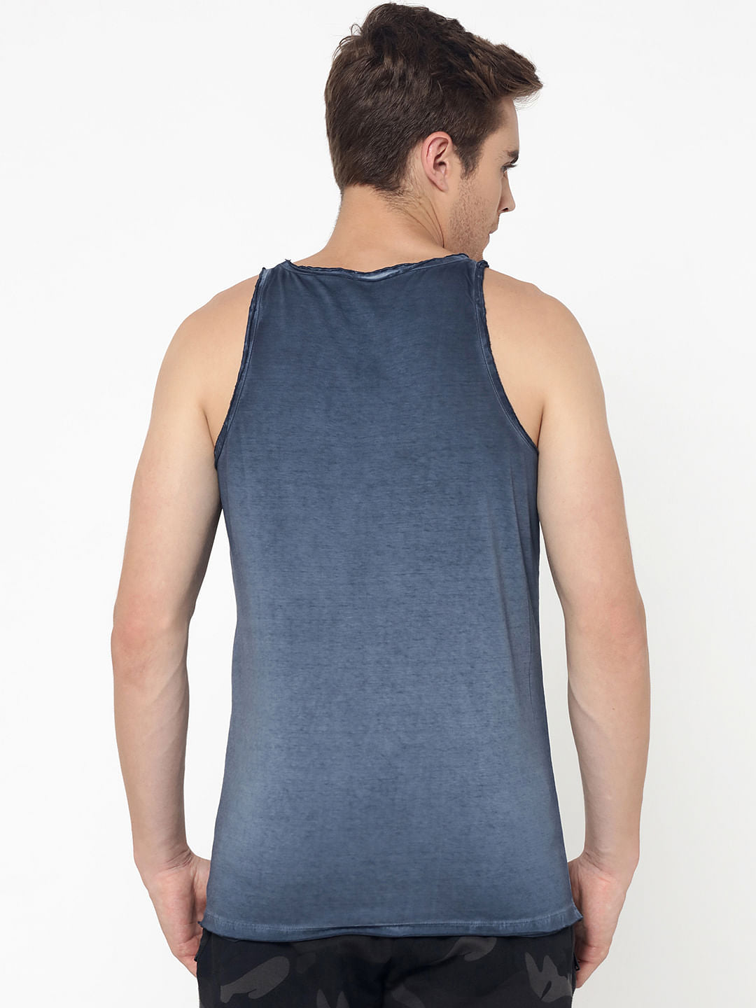 Blue One Pocket Tank Top