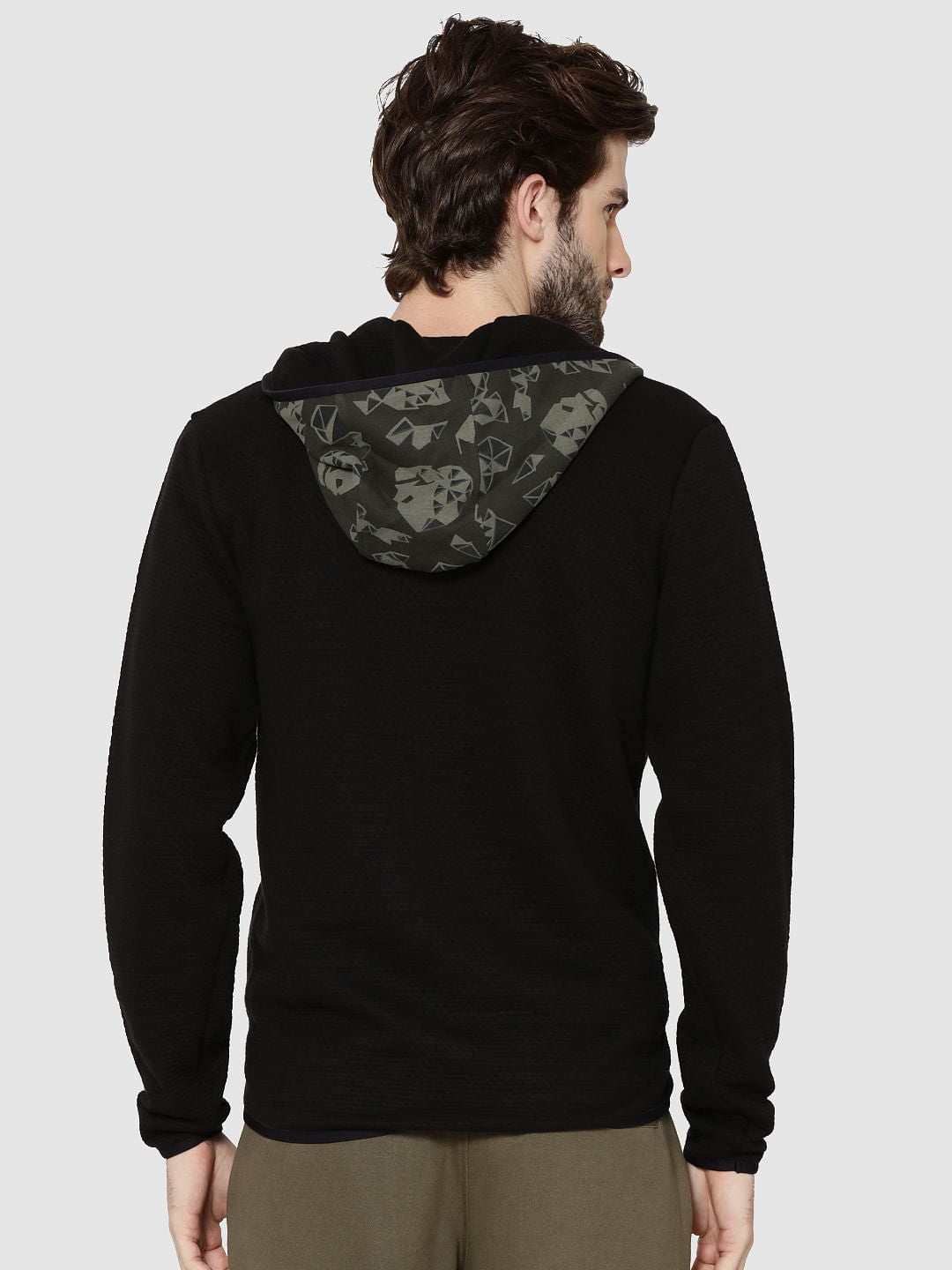 Green Skull Print Hooded Sweatshirt