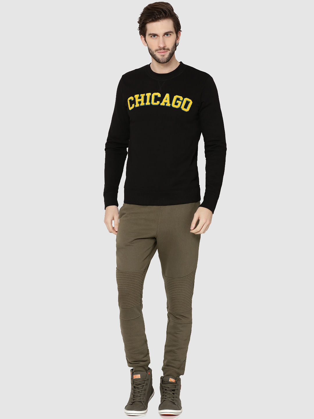 Black Chicago Print Sweatshirt