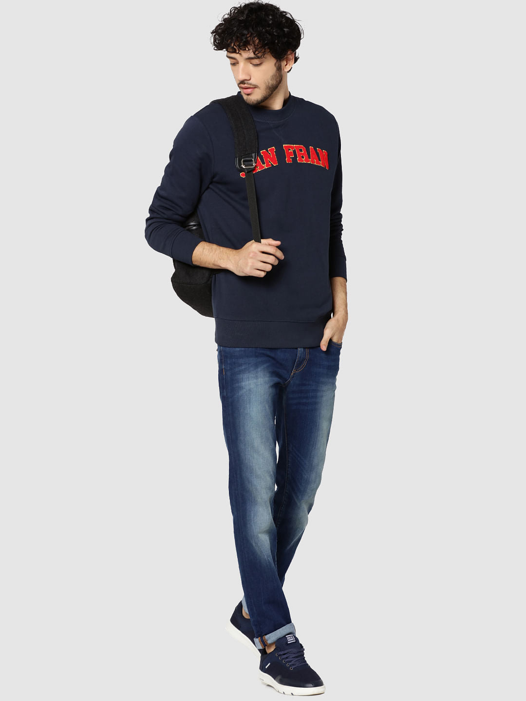 Dark Blue San Fran Print Sweatshirt