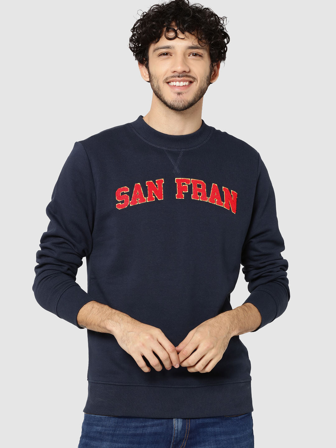 Dark Blue San Fran Print Sweatshirt - S