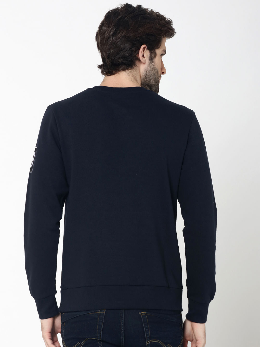 Dark Blue Colourblocked Sweatshirt