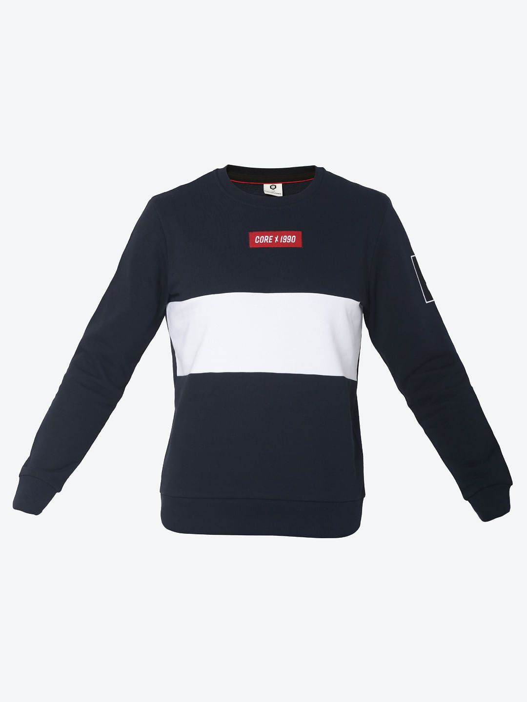 Dark Blue Colourblocked Sweatshirt