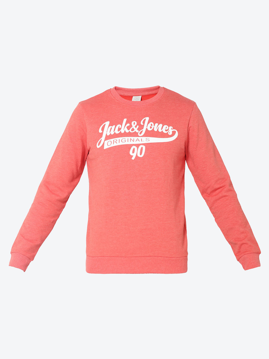 Peach Logo Print Slim Fit Sweatshirt