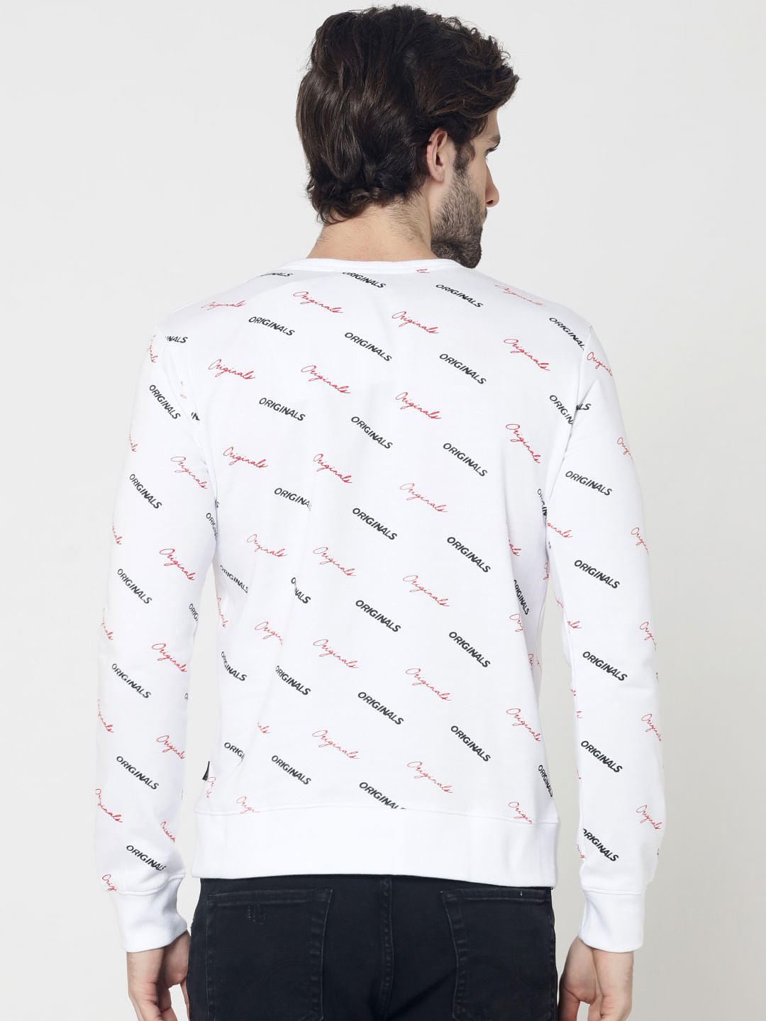 White All Over Originals Print Sweatshirt
