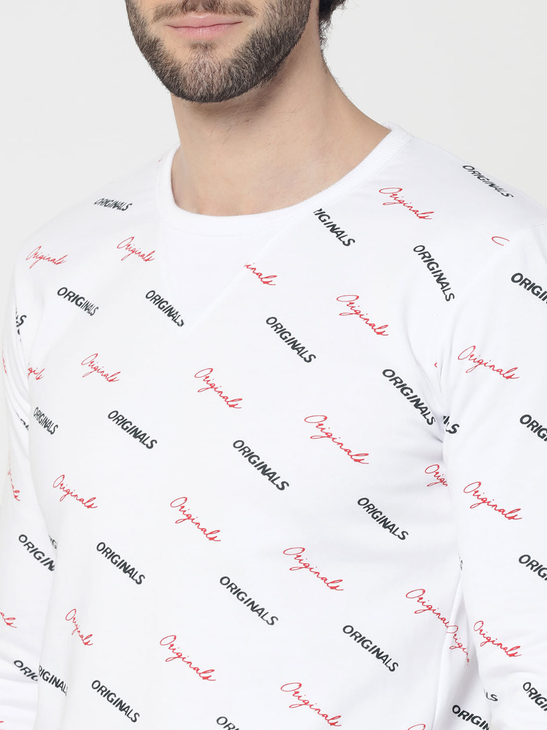 White All Over Originals Print Sweatshirt
