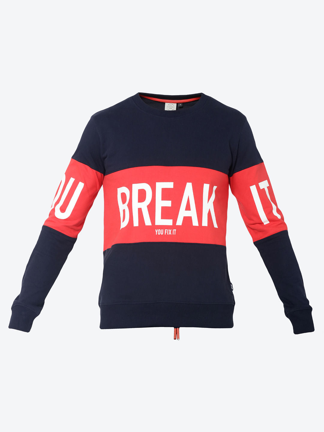 Dark Blue Colourblocked Sweatshirt