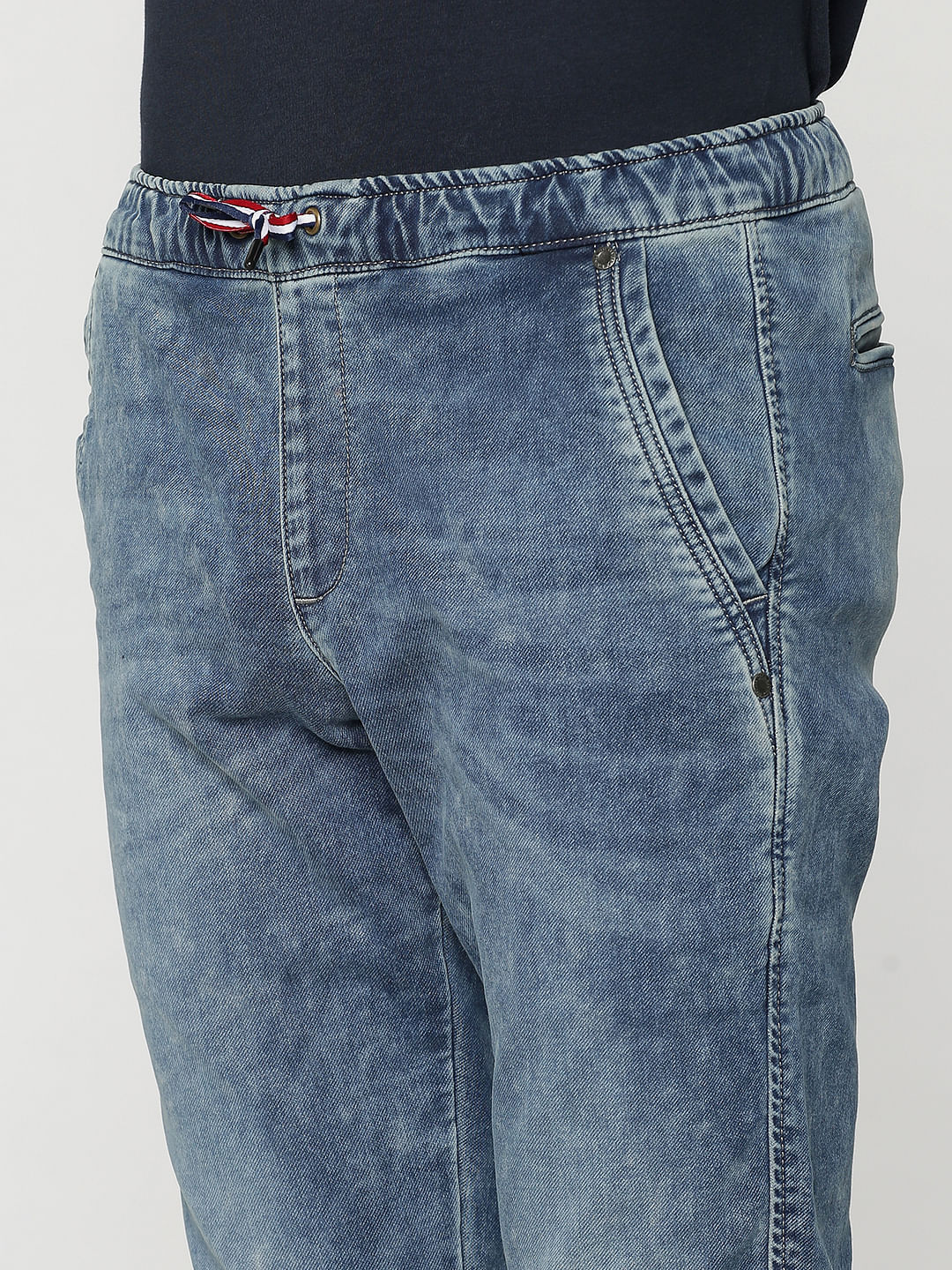 Blue Acid Washed Tim Anti Fit Joggers