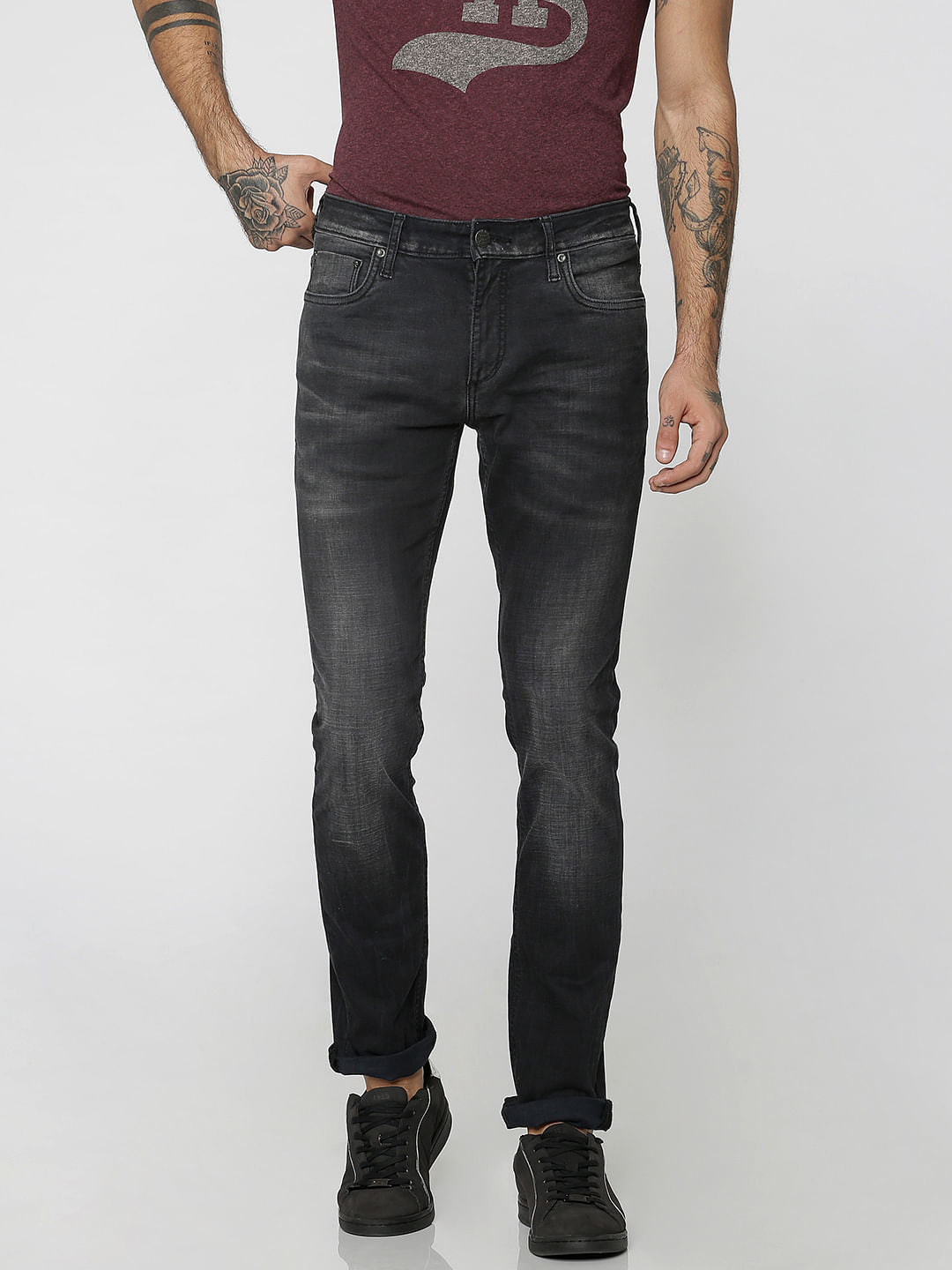Black Faded Ben Skinny Fit Jeans - 28/32