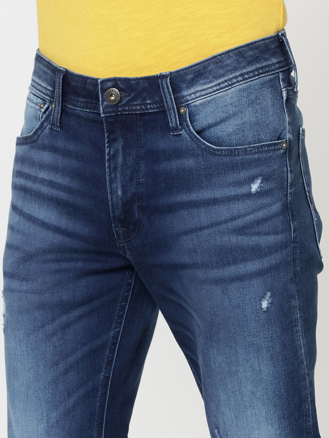 Blue Distressed Ben Skinny Fit Jeans