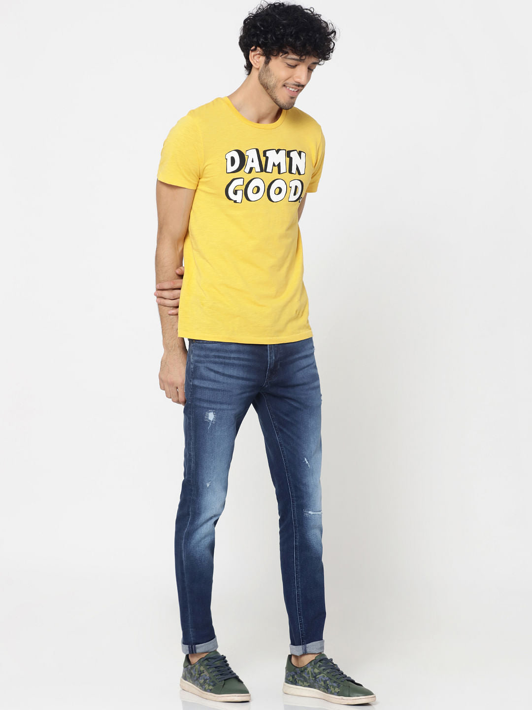 Blue Distressed Ben Skinny Fit Jeans