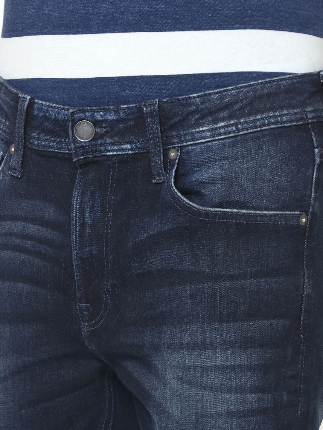 Dark Blue Ripped Liam Skinny Fit Jeans