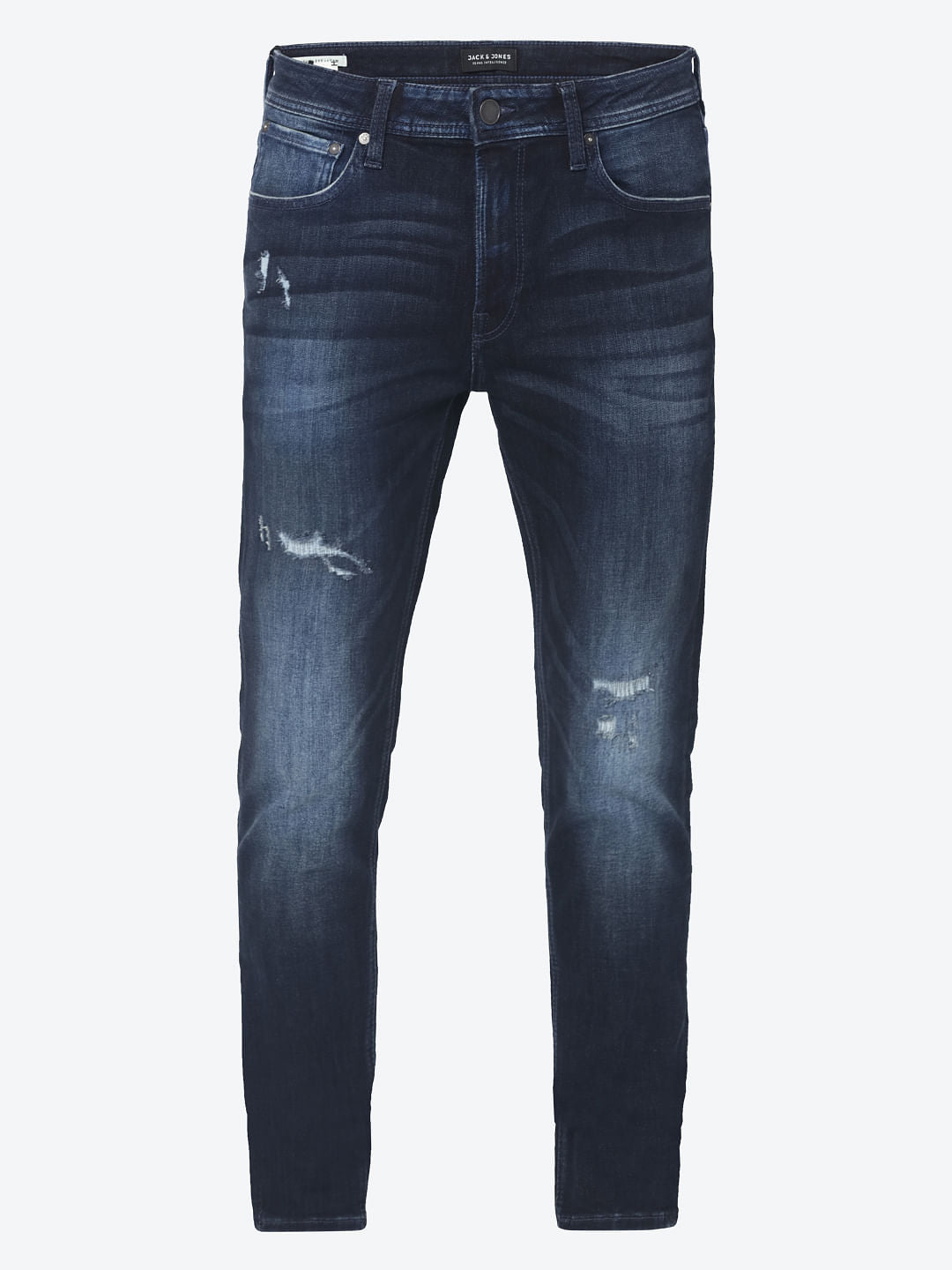 Dark Blue Ripped Liam Skinny Fit Jeans