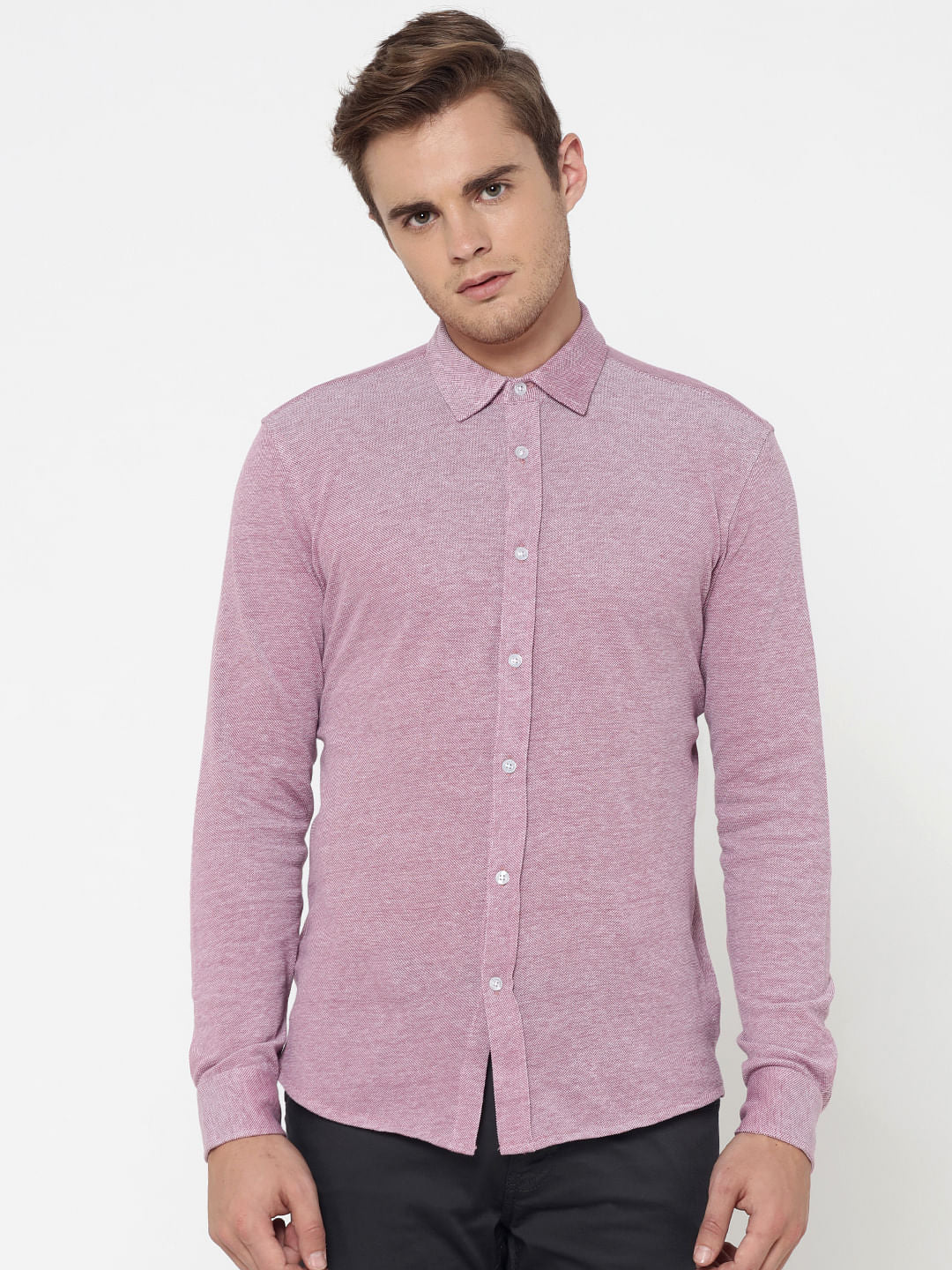 Dark Pink Slim Fit Shirt - S