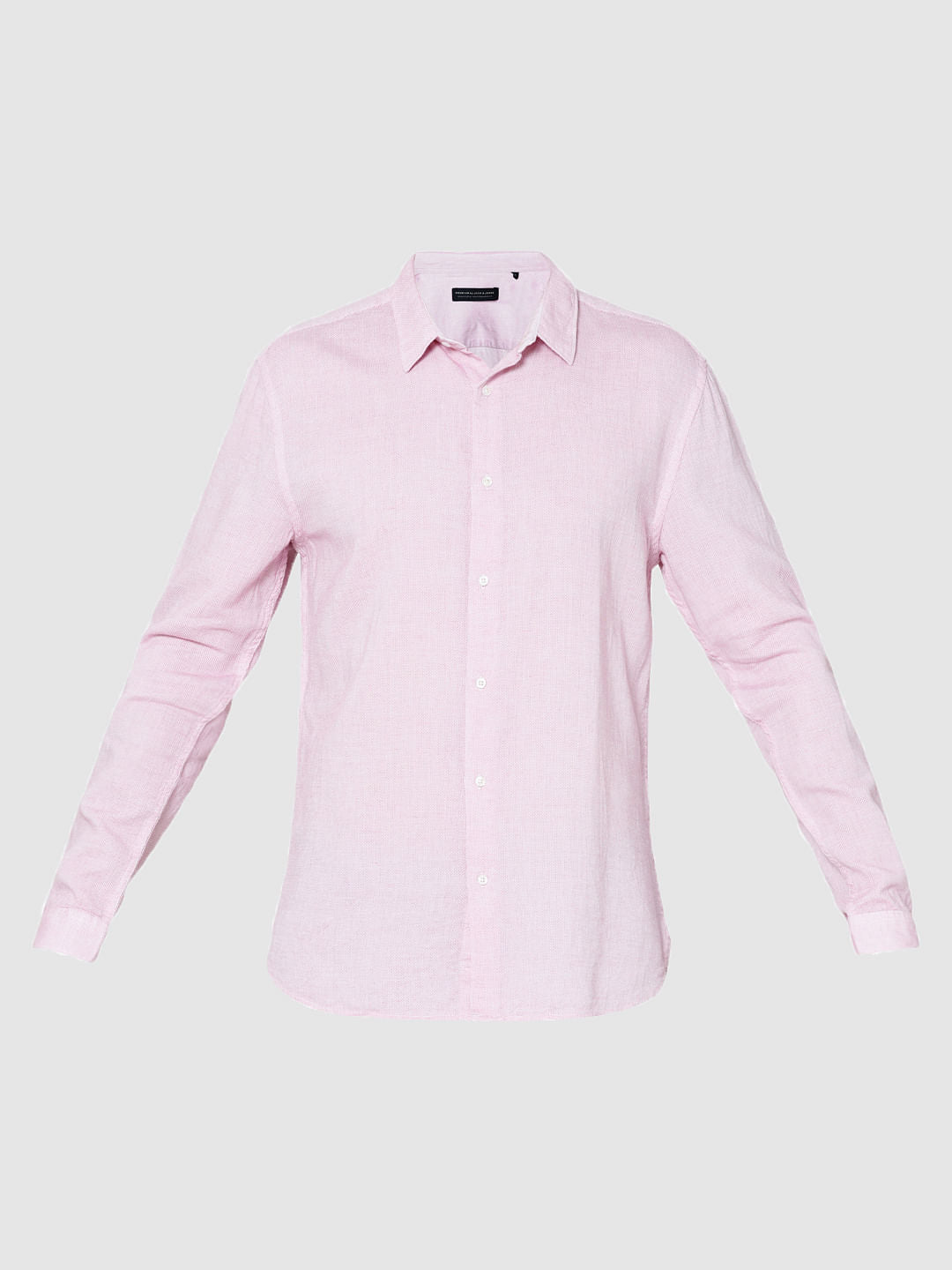 Pink Dobby Full Sleeves Slim Fit Shirt