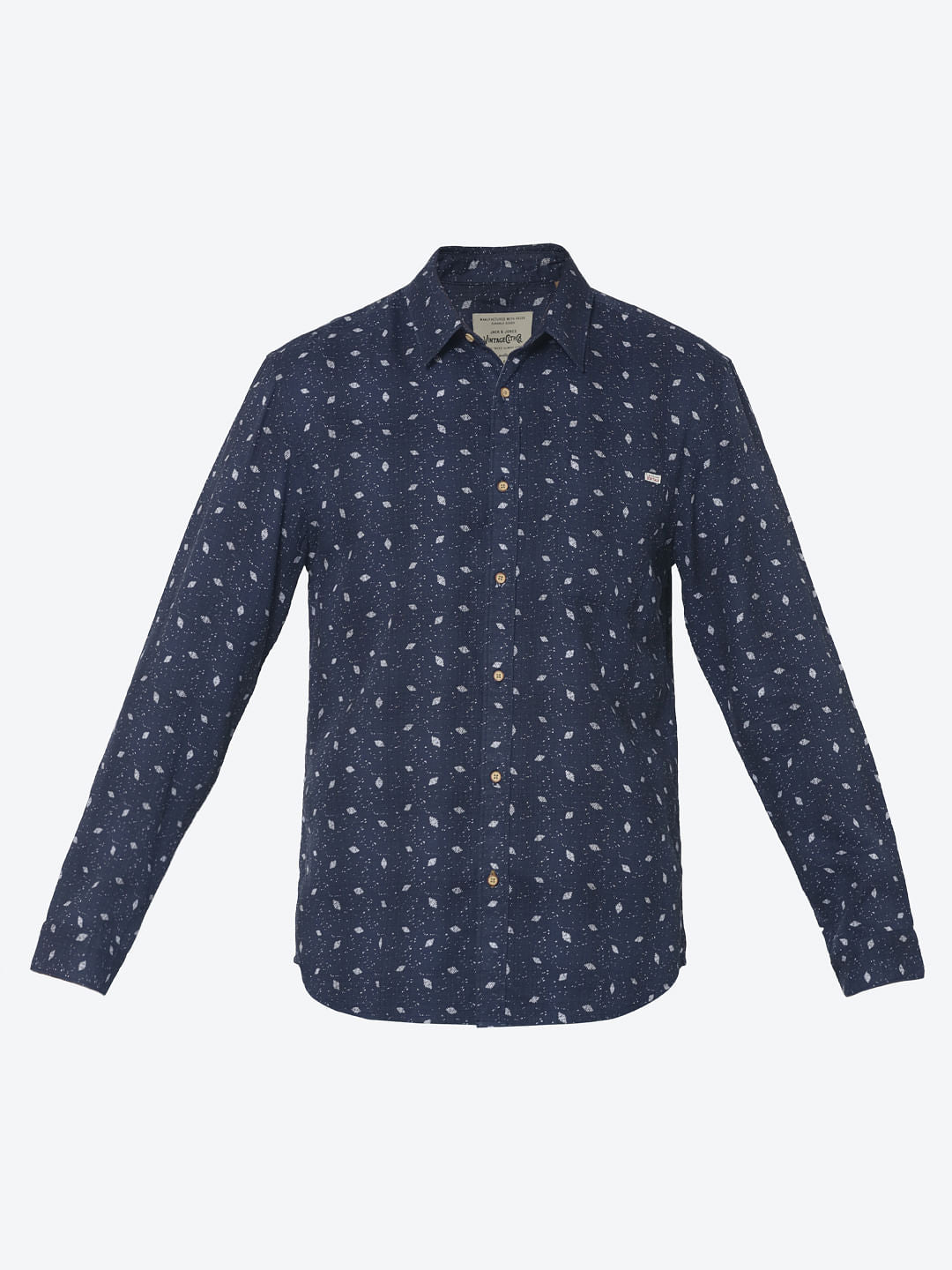 Blue All Over Navajo Print Full Sleeves Dobby Shirt