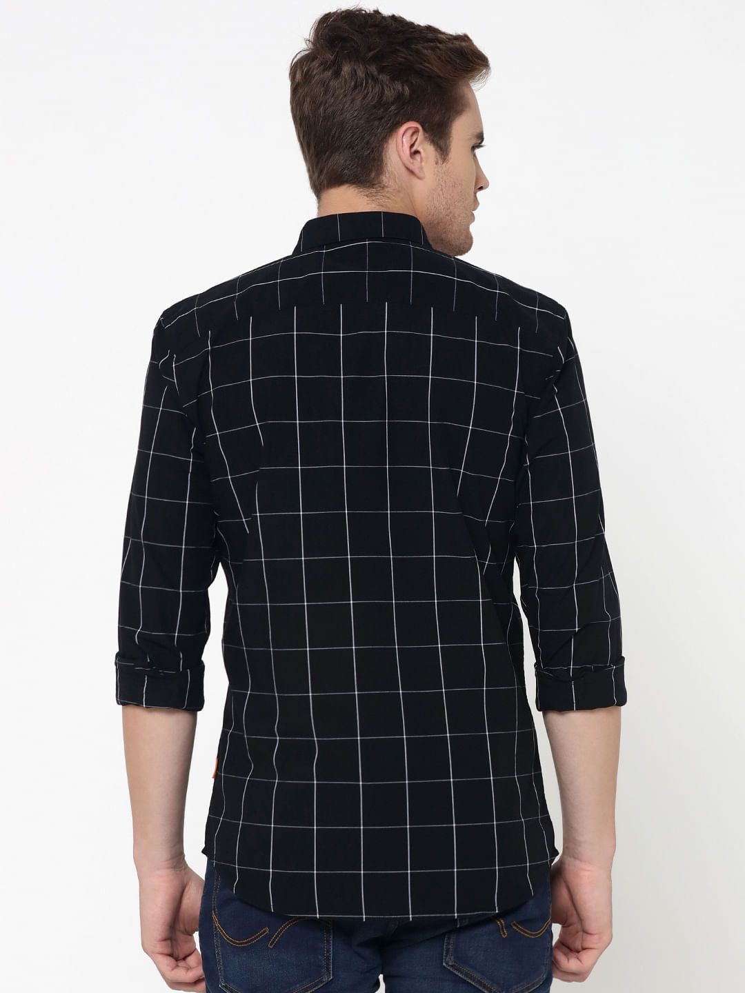 Black Check Slim Fit Shirt