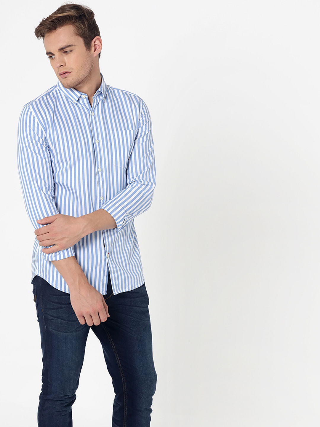 Blue Striped Slim Fit Shirt