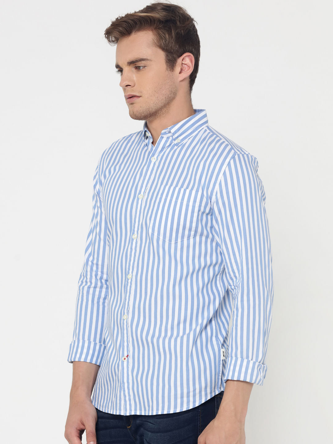 Blue Striped Slim Fit Shirt