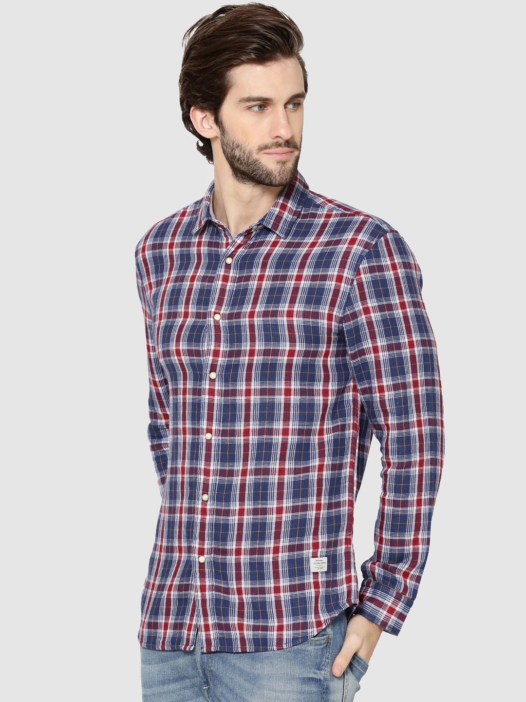 Blue Check Reversible Full Sleeves Shirt