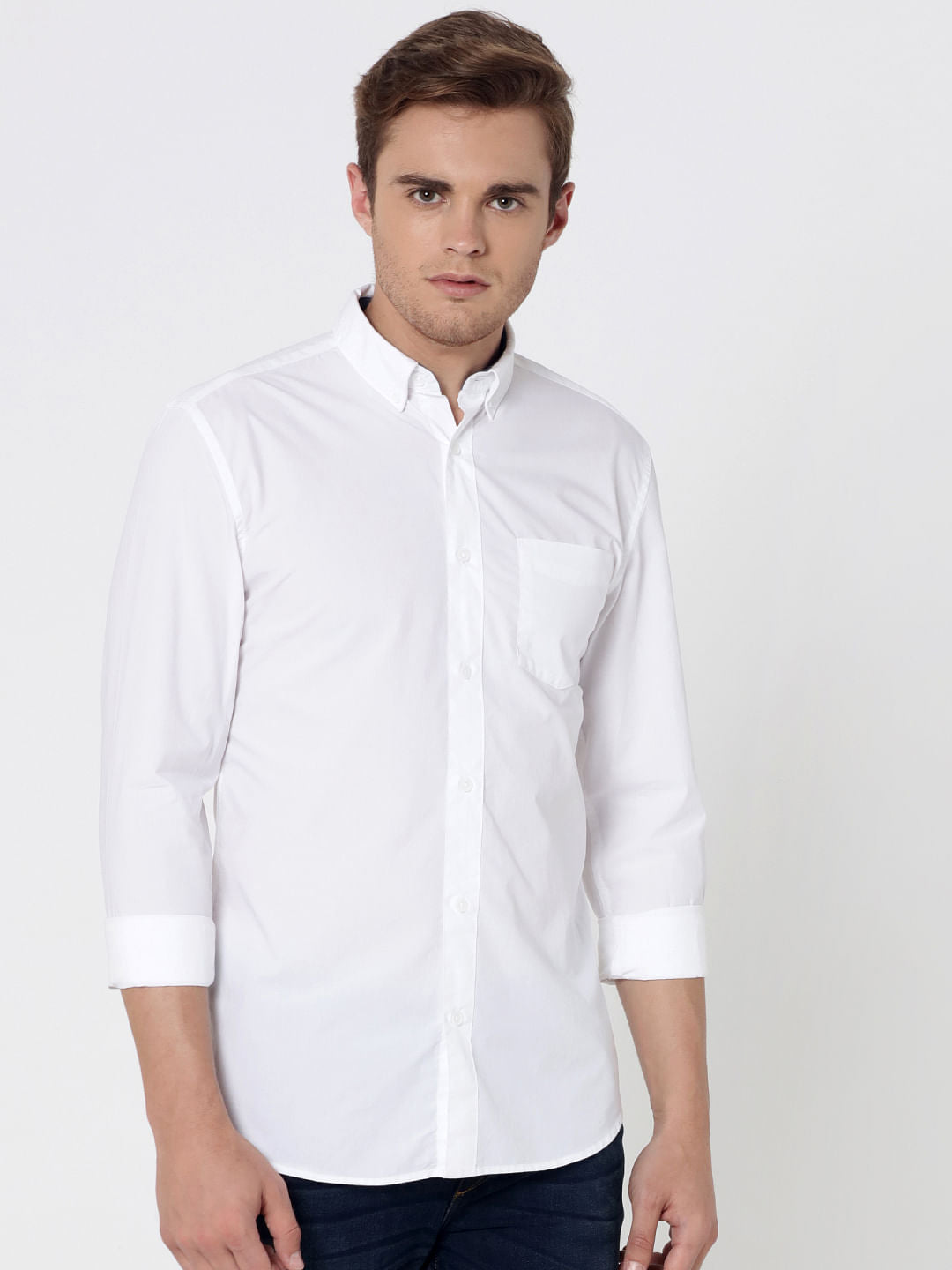 Blue One Pocket Slim Fit Shirt