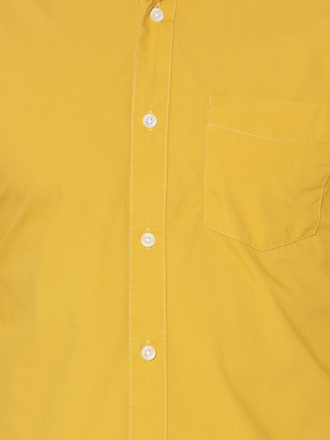 Dark Yellow One Pocket Slim Fit Shirt