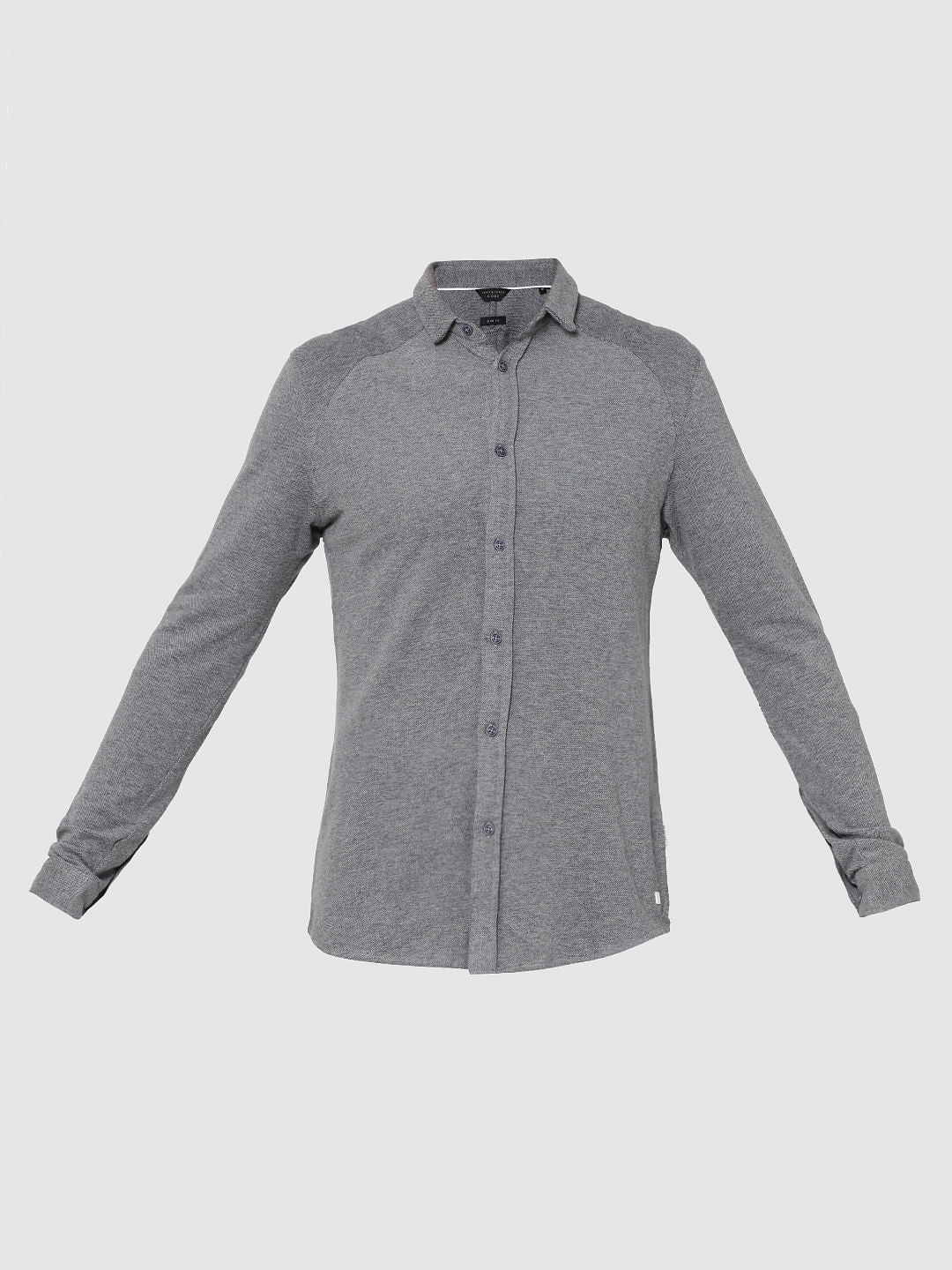 Light Grey Raglan Sleeves Knit Shirt