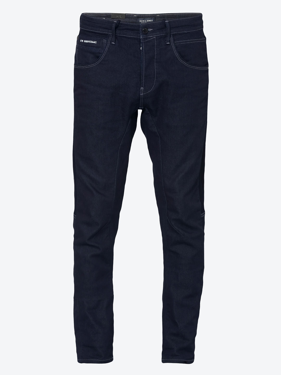 Dark Blue Drawstring Detail Cliff Anti -Fit Jeans