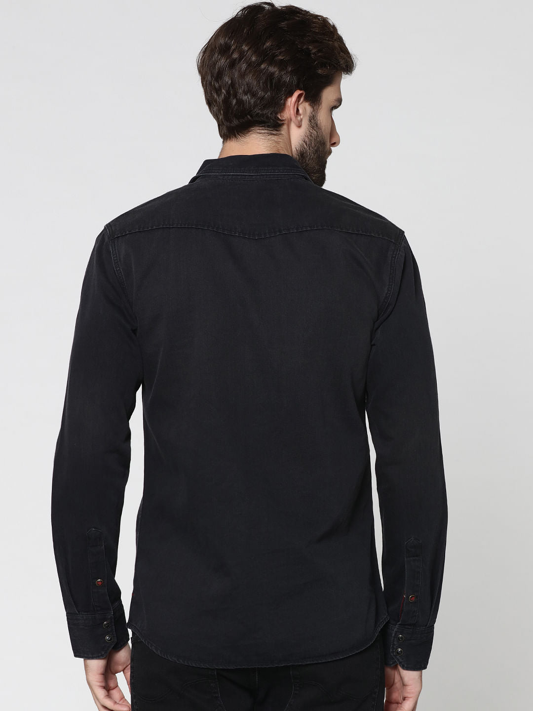 Black Denim Full Sleeves Shirt