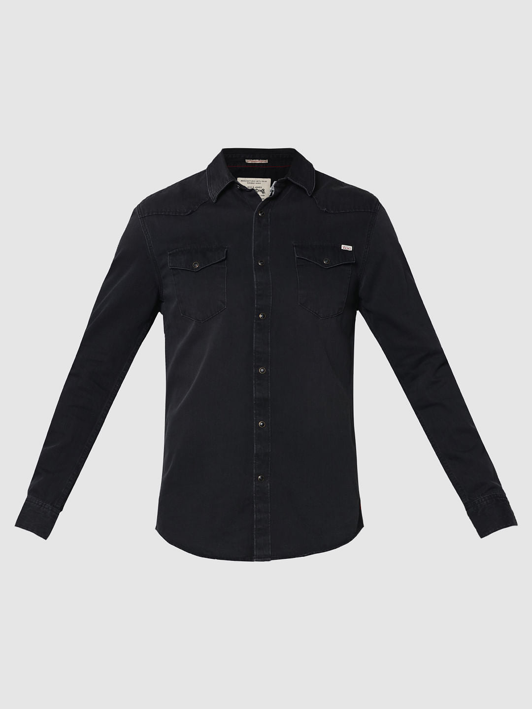 Black Denim Full Sleeves Shirt