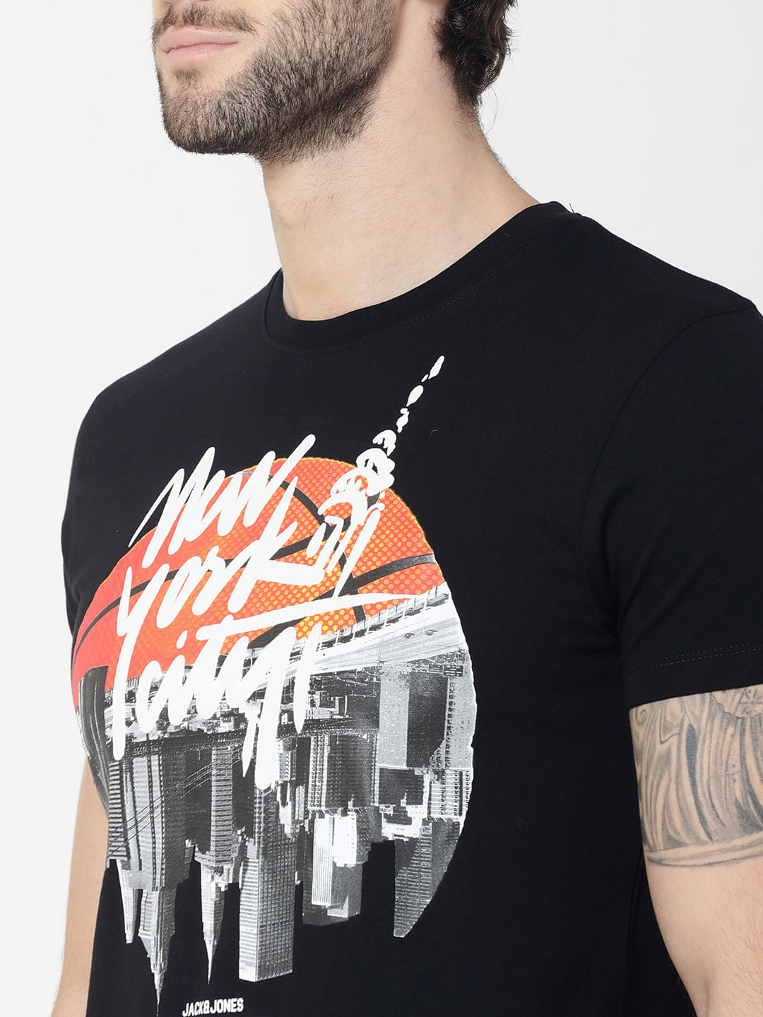 Black New York City Graphic Print Crew Neck T-Shirt