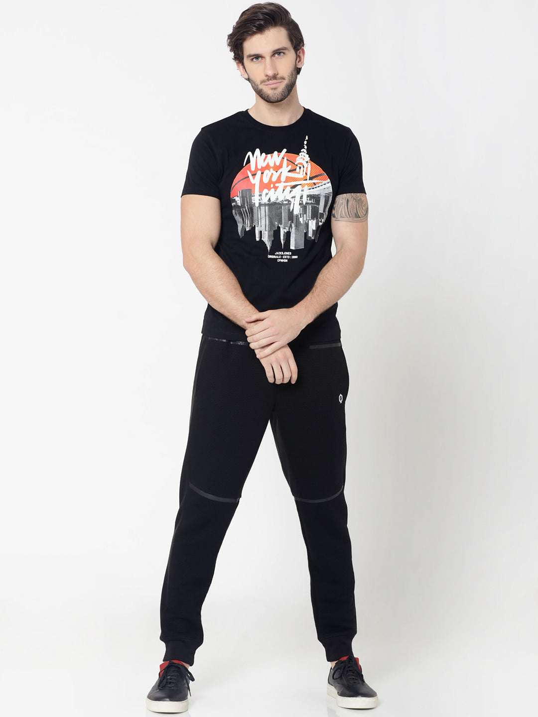 Black New York City Graphic Print Crew Neck T-Shirt