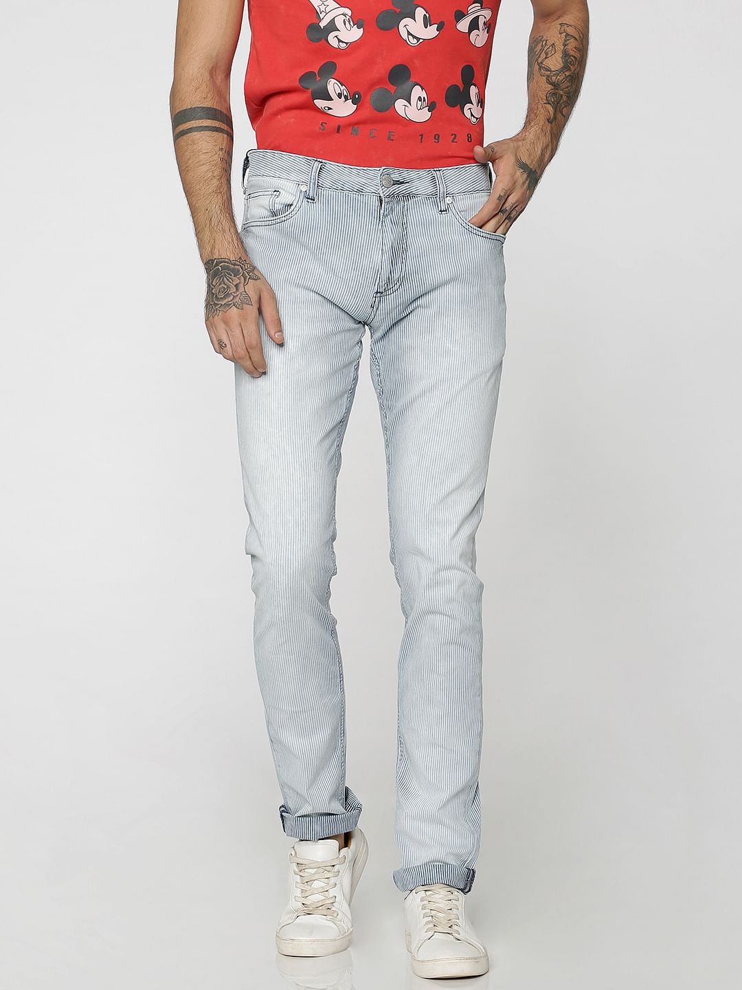 Light Blue Striped Tim Anti Fit Jeans