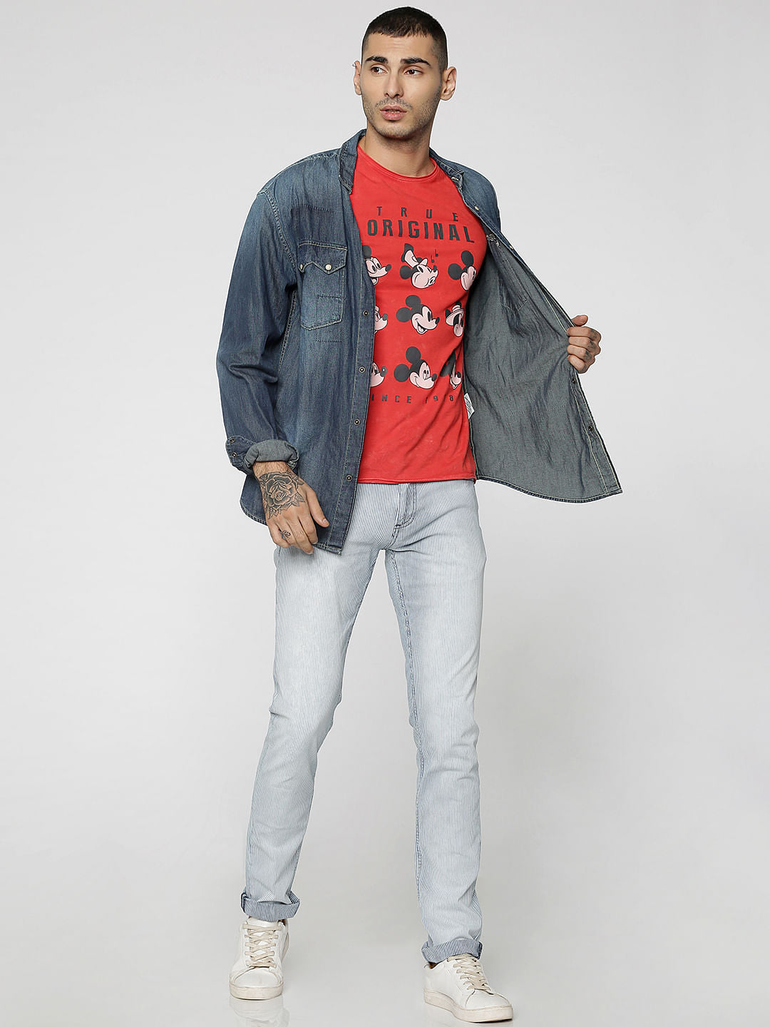 Light Blue Striped Tim Anti Fit Jeans