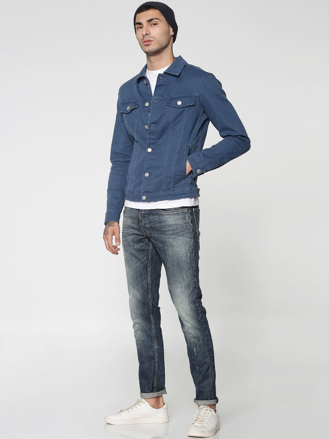 Blue Distressed Glenn Slim Fit Jeans